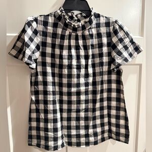 Hayden Black and White Plaid Kids Blouse